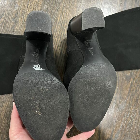 Sam Edelman Boots Women’s 7.5 Victoria Black Suede Leather Knee High Heels - Picture 9 of 9